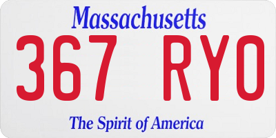 MA license plate 367RY0