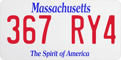 MA license plate 367RY4
