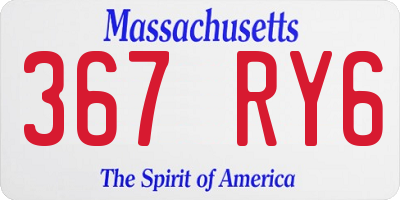 MA license plate 367RY6
