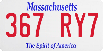 MA license plate 367RY7