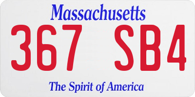 MA license plate 367SB4