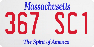 MA license plate 367SC1