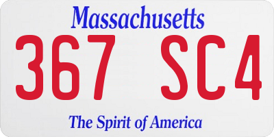 MA license plate 367SC4