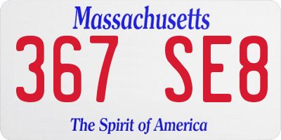 MA license plate 367SE8
