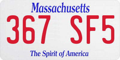 MA license plate 367SF5
