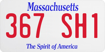 MA license plate 367SH1