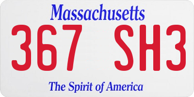 MA license plate 367SH3