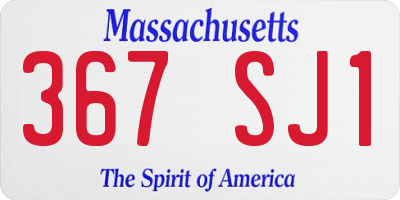 MA license plate 367SJ1