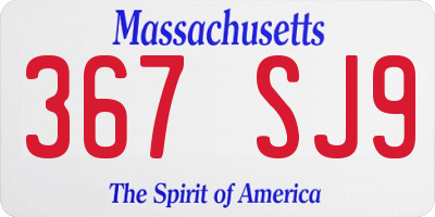 MA license plate 367SJ9