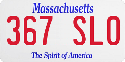 MA license plate 367SL0