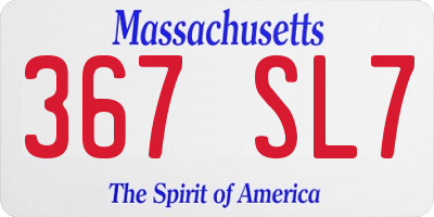 MA license plate 367SL7