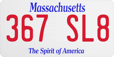 MA license plate 367SL8