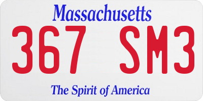 MA license plate 367SM3