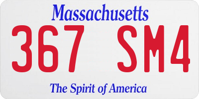 MA license plate 367SM4