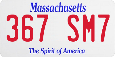 MA license plate 367SM7