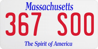 MA license plate 367SO0