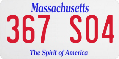 MA license plate 367SO4