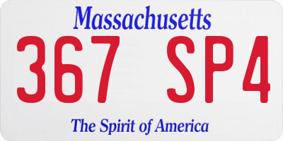 MA license plate 367SP4