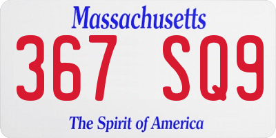 MA license plate 367SQ9