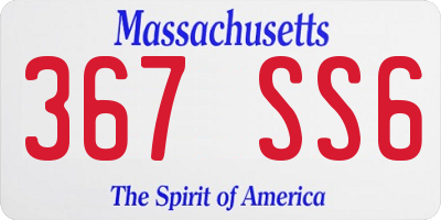 MA license plate 367SS6