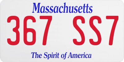 MA license plate 367SS7
