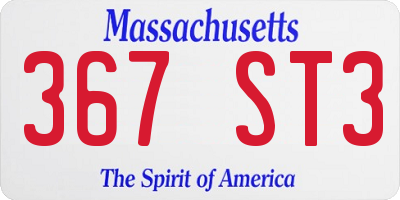 MA license plate 367ST3