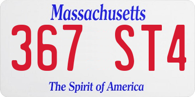 MA license plate 367ST4