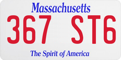 MA license plate 367ST6