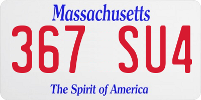 MA license plate 367SU4