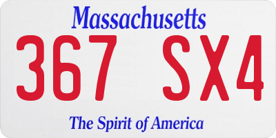 MA license plate 367SX4