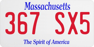 MA license plate 367SX5