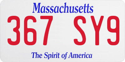 MA license plate 367SY9