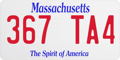 MA license plate 367TA4