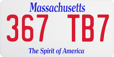 MA license plate 367TB7
