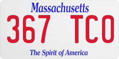 MA license plate 367TC0