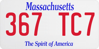 MA license plate 367TC7