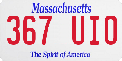 MA license plate 367UI0