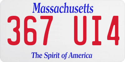 MA license plate 367UI4