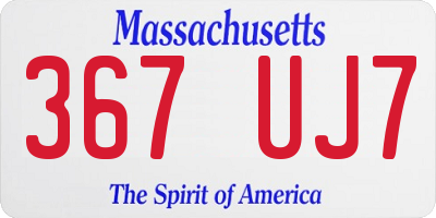 MA license plate 367UJ7
