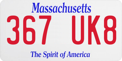 MA license plate 367UK8
