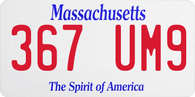 MA license plate 367UM9