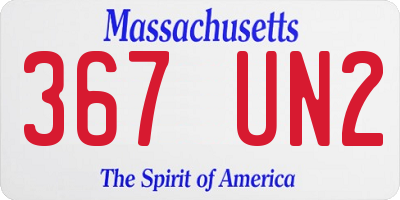 MA license plate 367UN2