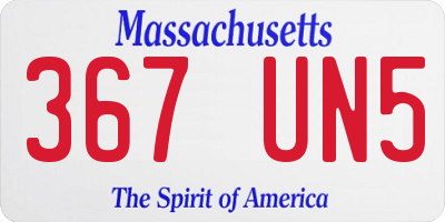 MA license plate 367UN5