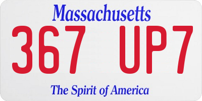 MA license plate 367UP7
