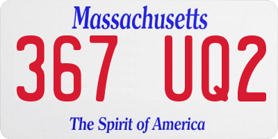 MA license plate 367UQ2