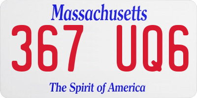 MA license plate 367UQ6
