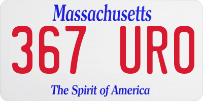 MA license plate 367UR0