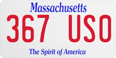 MA license plate 367US0