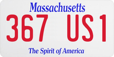 MA license plate 367US1