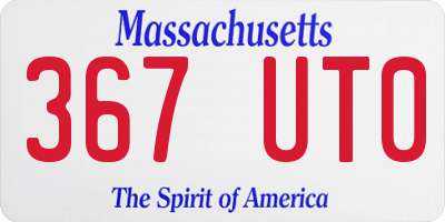 MA license plate 367UT0
